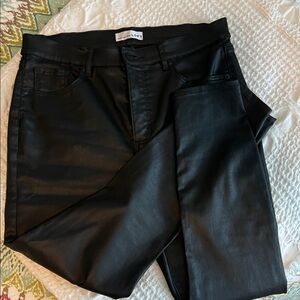 LOFT Women's Black Waxed Finish Skinny Jeans